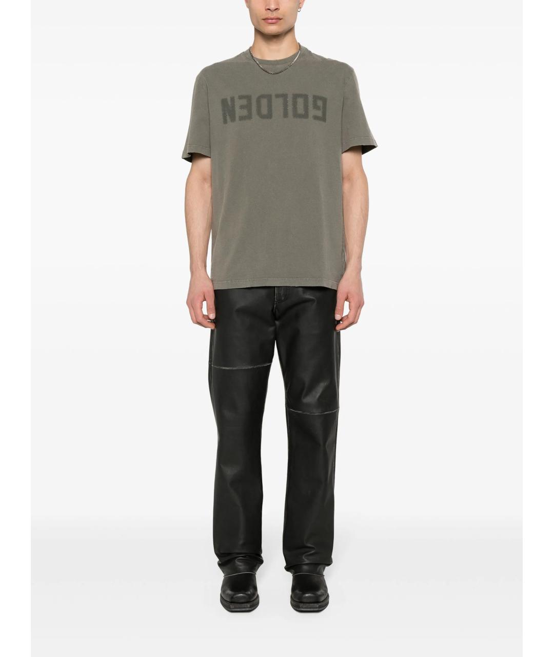 GOLDEN GOOSE DELUXE BRAND Зеленая хлопковая футболка, фото 2