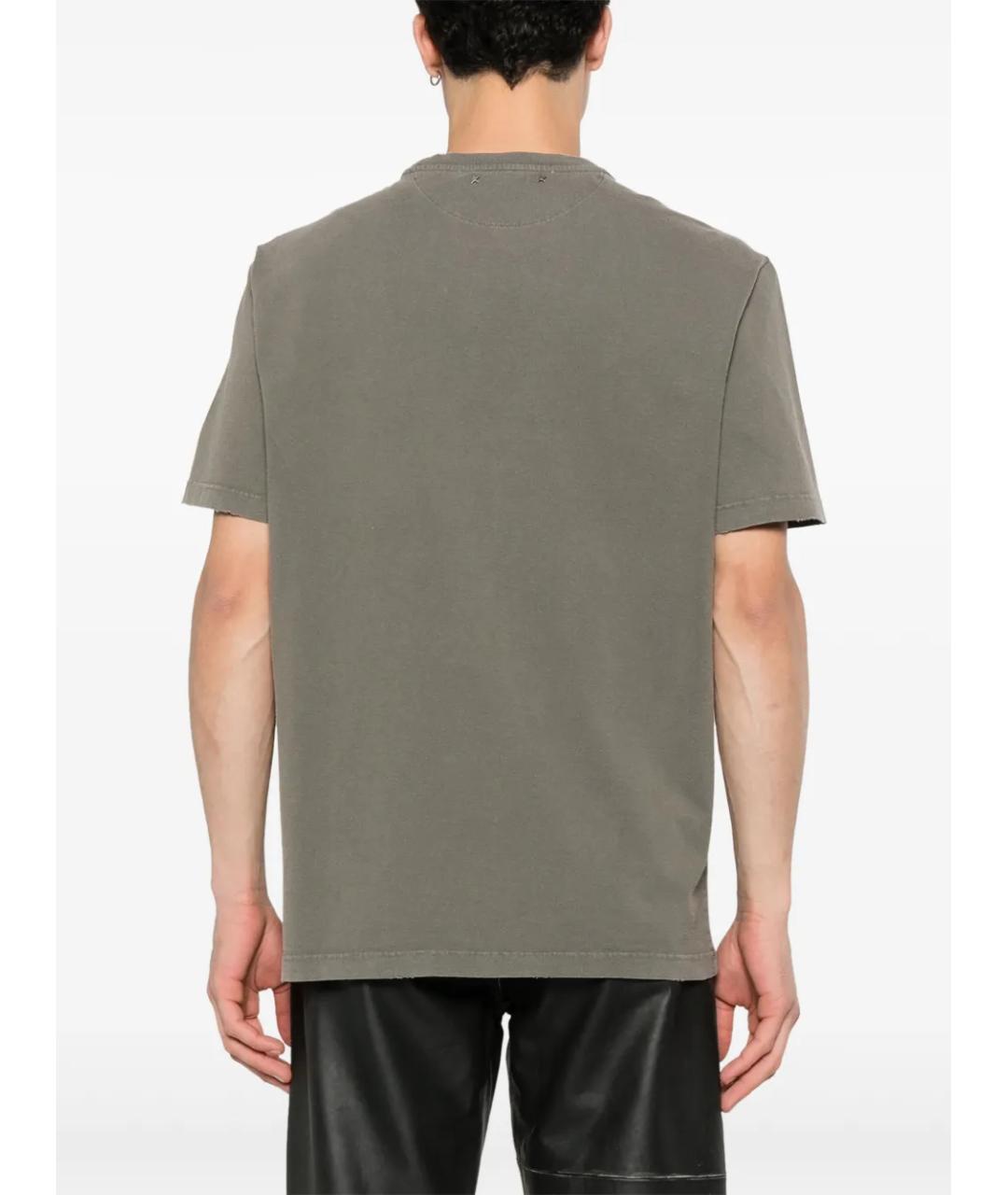 GOLDEN GOOSE DELUXE BRAND Зеленая хлопковая футболка, фото 4
