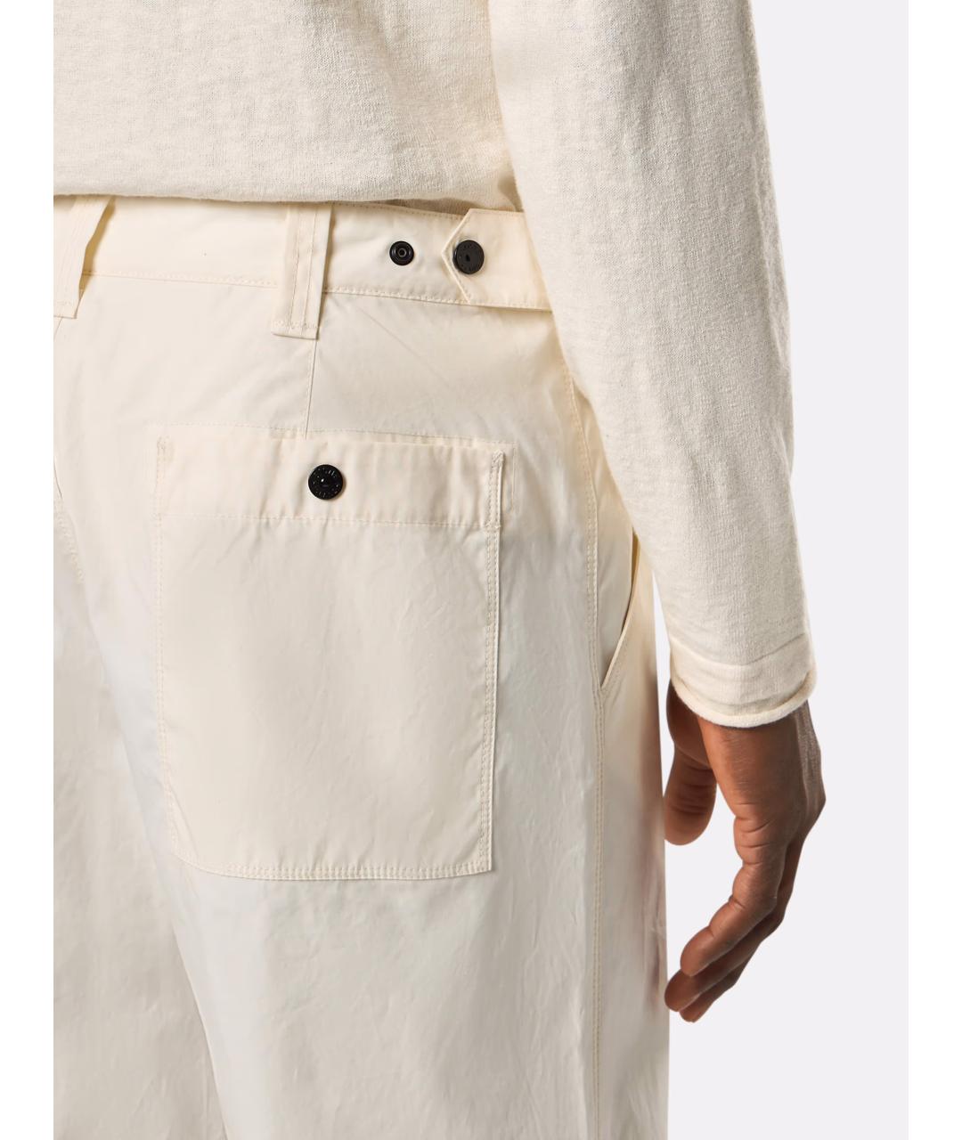 STONE ISLAND Белые хлопковые повседневные брюки, фото 5