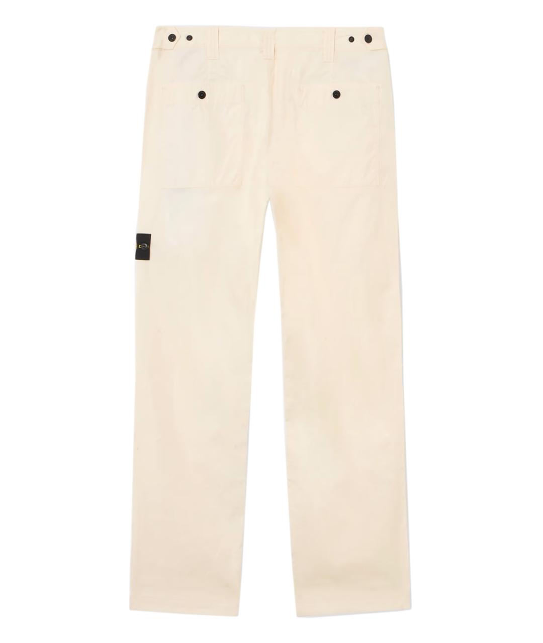 STONE ISLAND Белые хлопковые повседневные брюки, фото 7