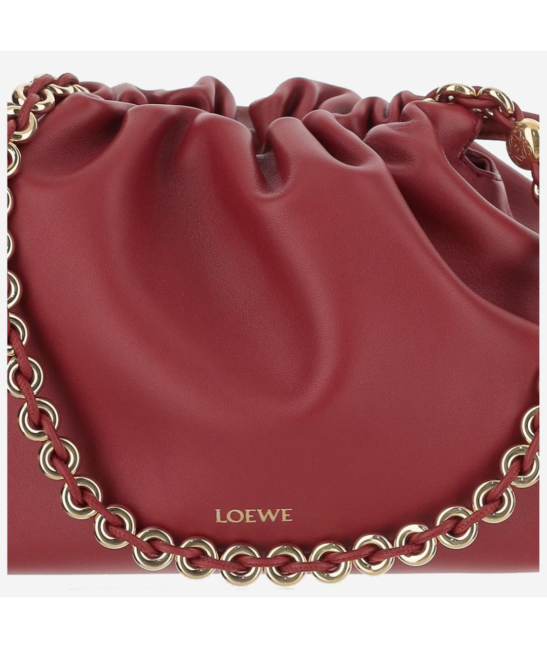 LOEWE Бордовая кожаная сумка через плечо, фото 2