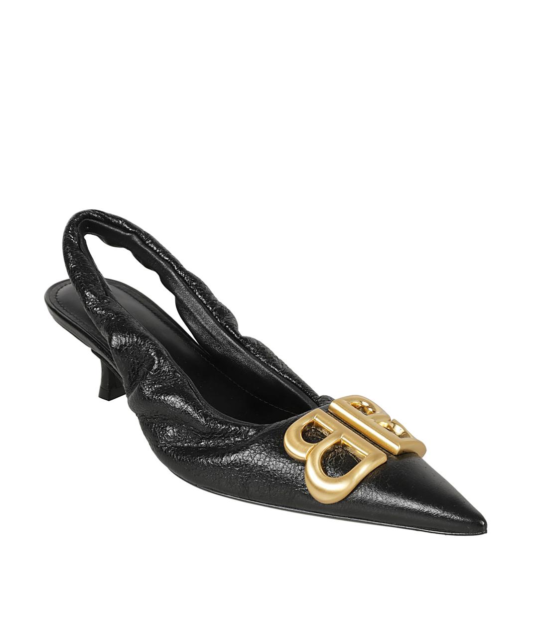 BALENCIAGA Черные кожаные туфли, фото 2