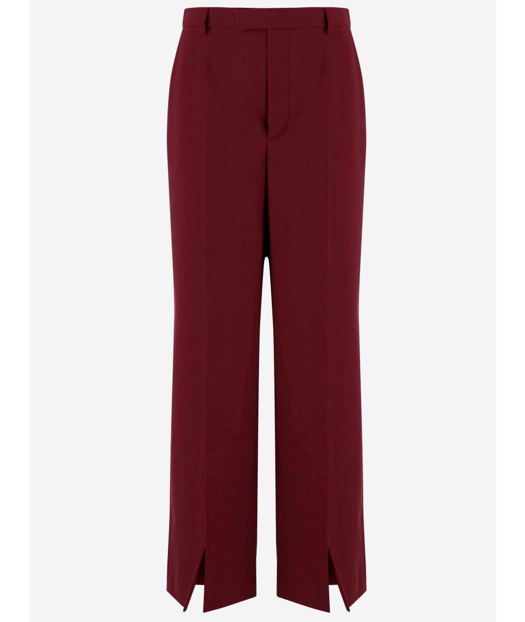 GUCCI Красные шерстяные прямые брюки, фото 4