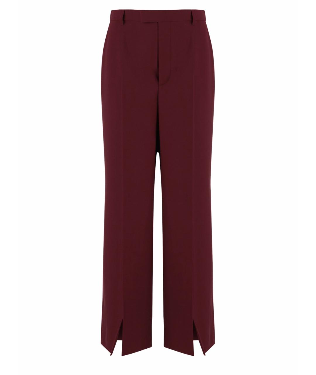GUCCI Красные шерстяные прямые брюки, фото 1