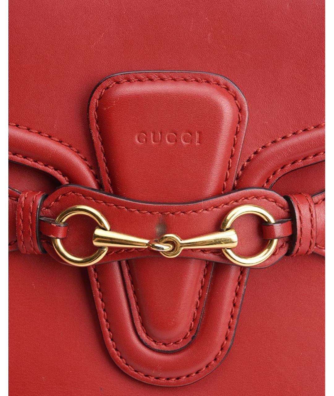 GUCCI Красная кожаная сумка через плечо, фото 6