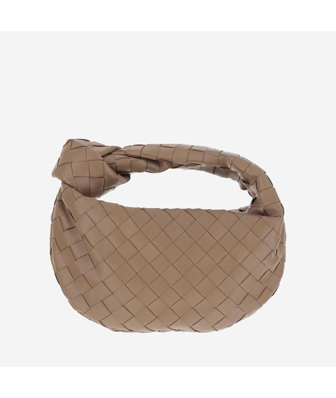BOTTEGA VENETA Бежевая кожаная сумка с короткими ручками, фото 5