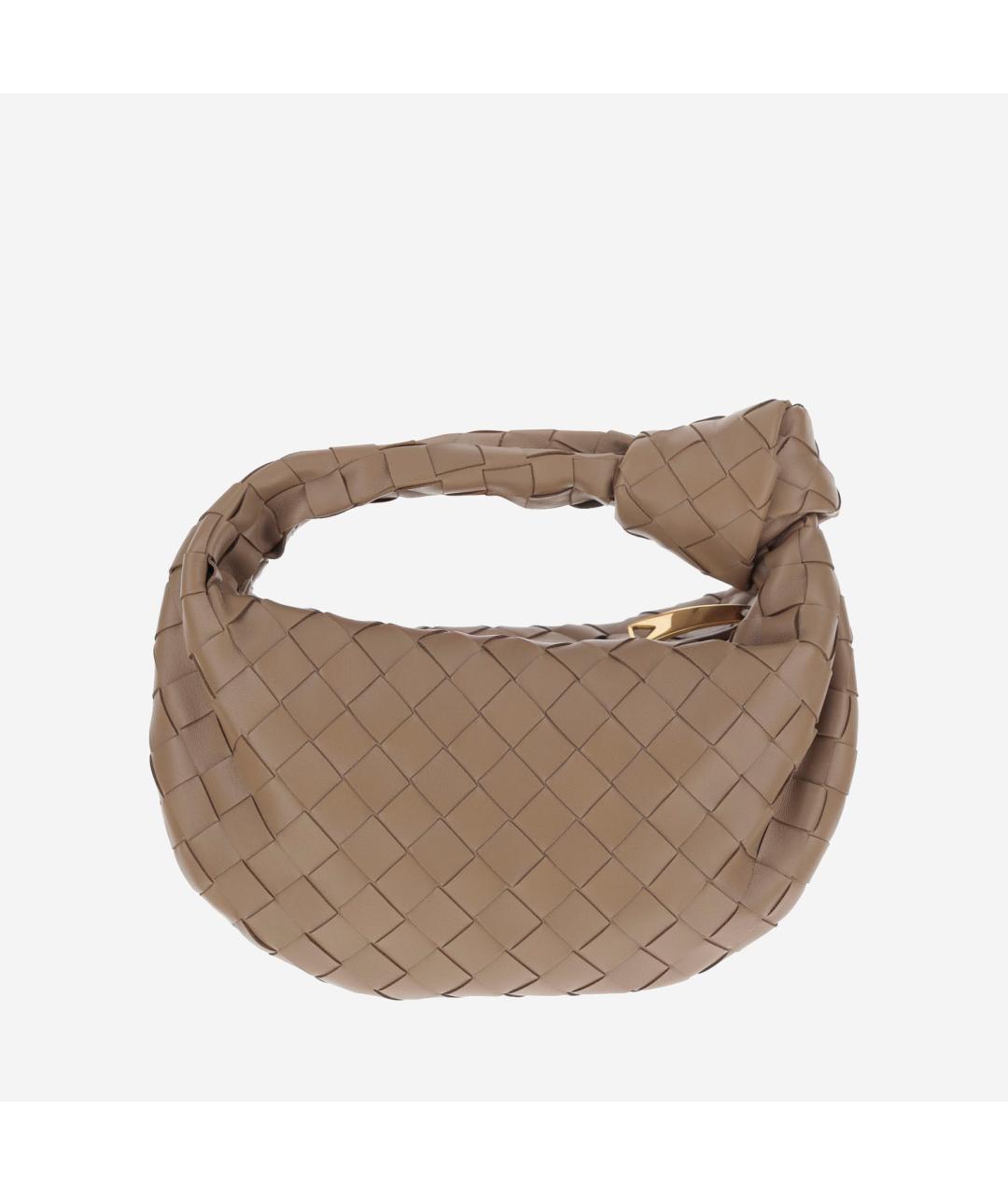 BOTTEGA VENETA Бежевая кожаная сумка с короткими ручками, фото 3