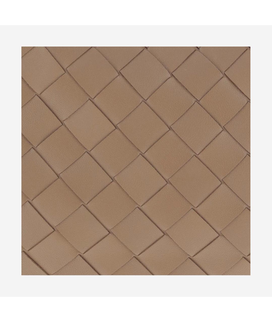 BOTTEGA VENETA Бежевая кожаная сумка с короткими ручками, фото 4