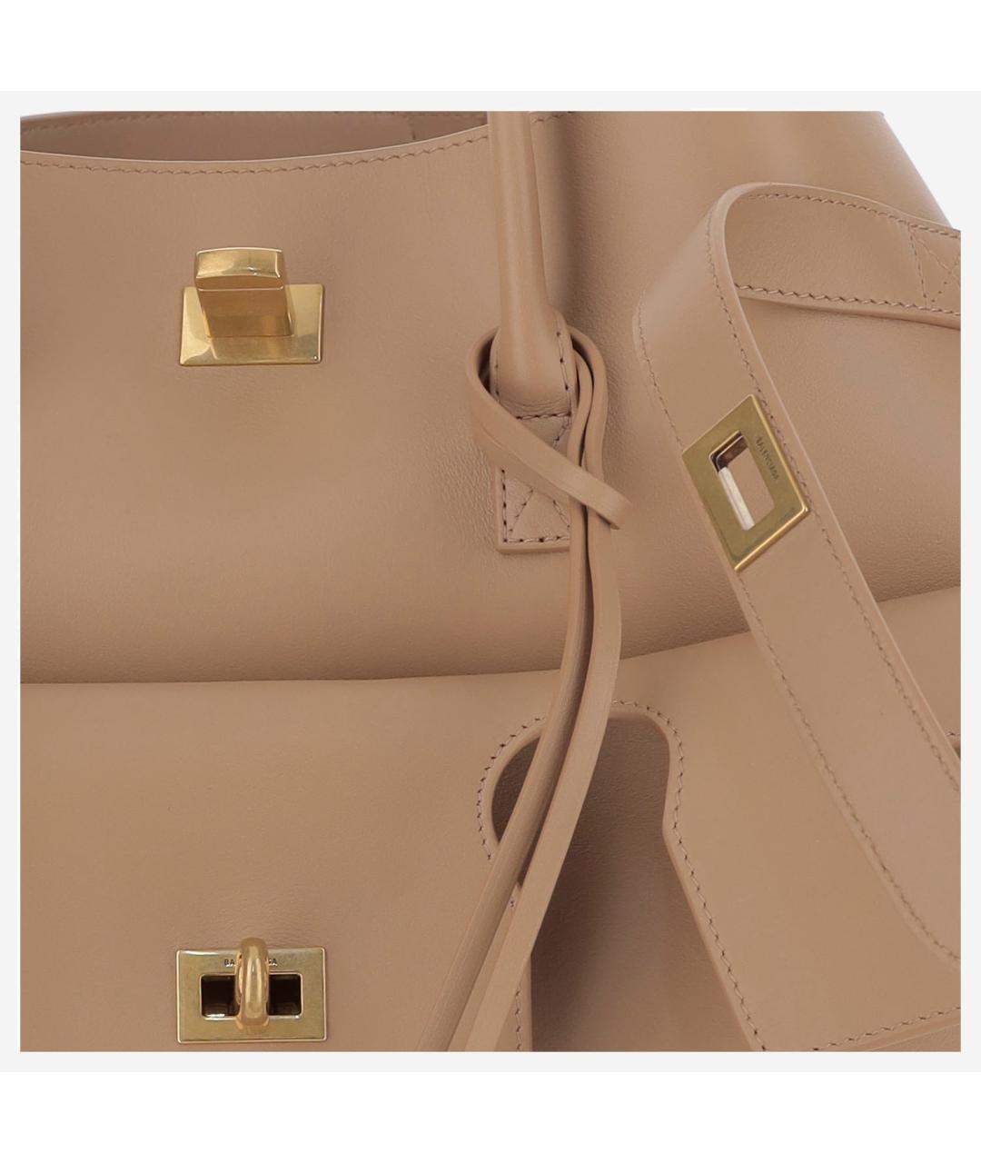 BALENCIAGA Бежевая кожаная сумка тоут, фото 5