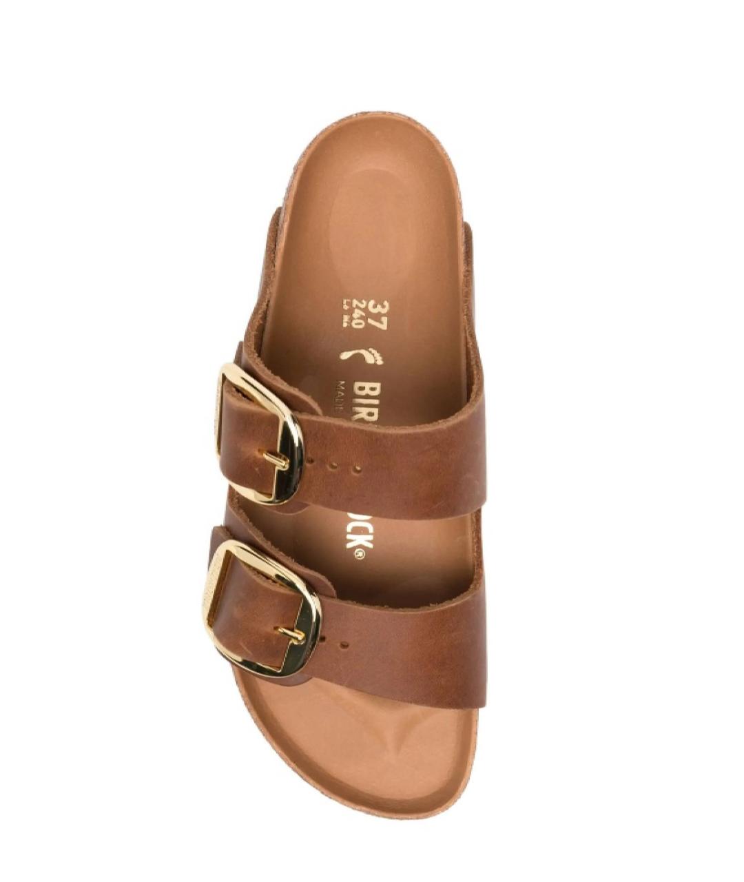 BIRKENSTOCK Коричневые кожаные сандалии, фото 4