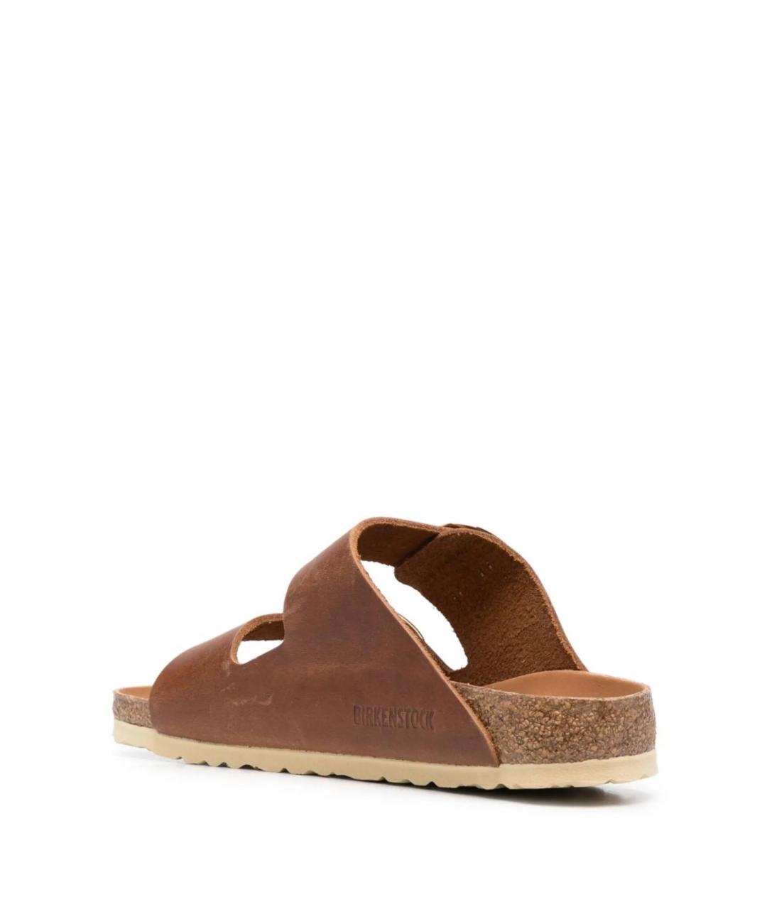 BIRKENSTOCK Коричневые кожаные сандалии, фото 3