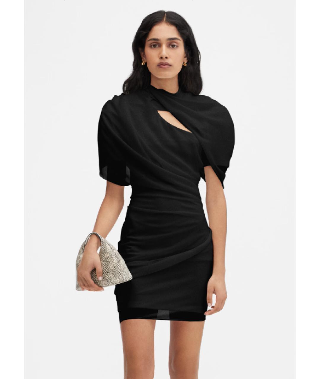 JACQUEMUS Черное полиэстеровое коктейльное платье, фото 4