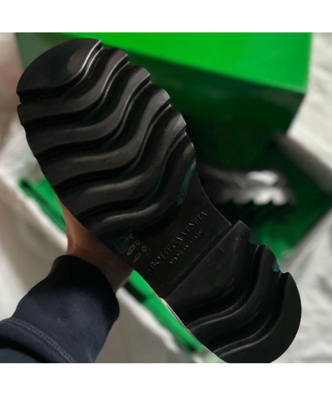 BOTTEGA VENETA Хаки резиновые низкие ботинки, фото 5