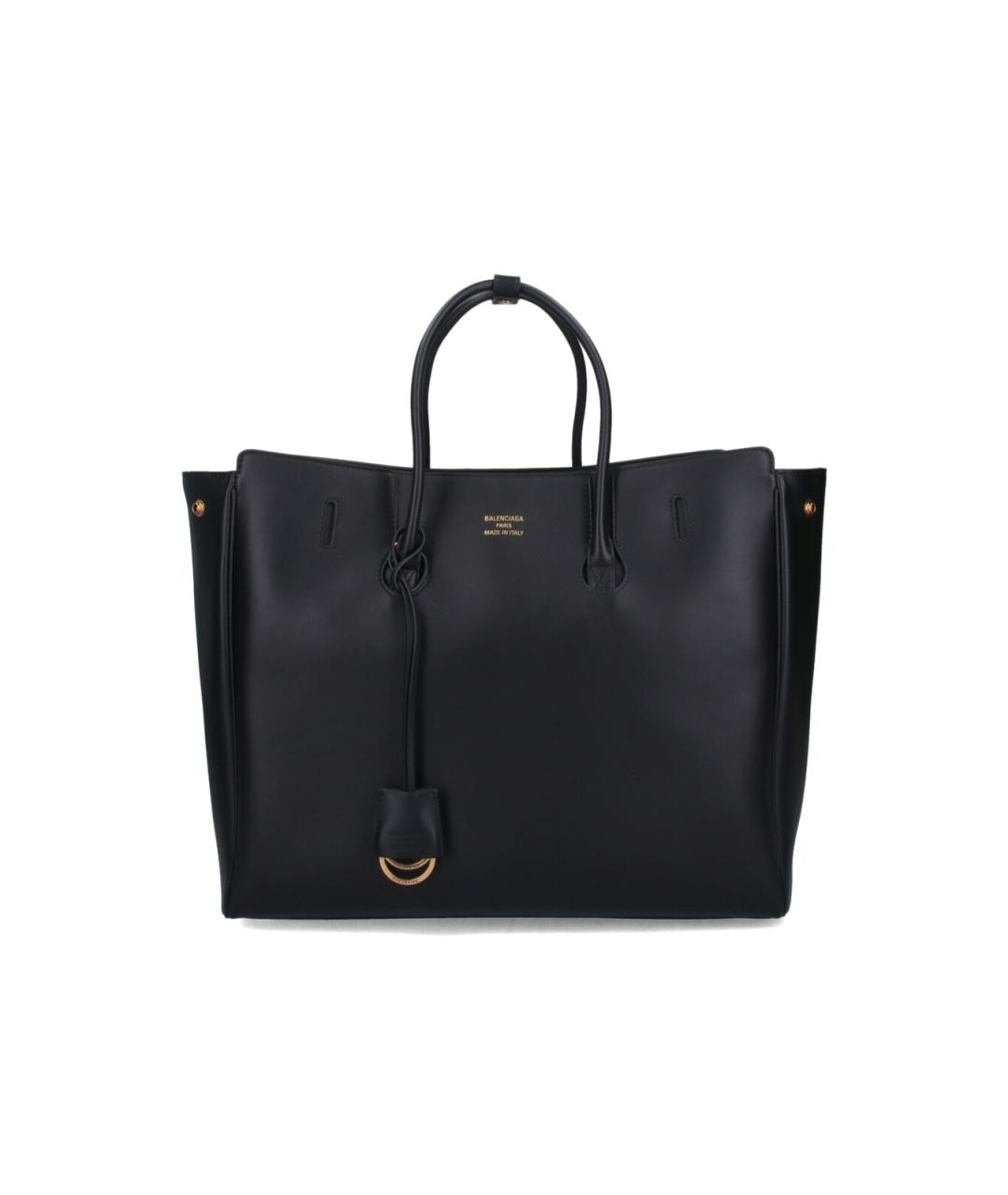 BALENCIAGA Черная кожаная сумка тоут, фото 1