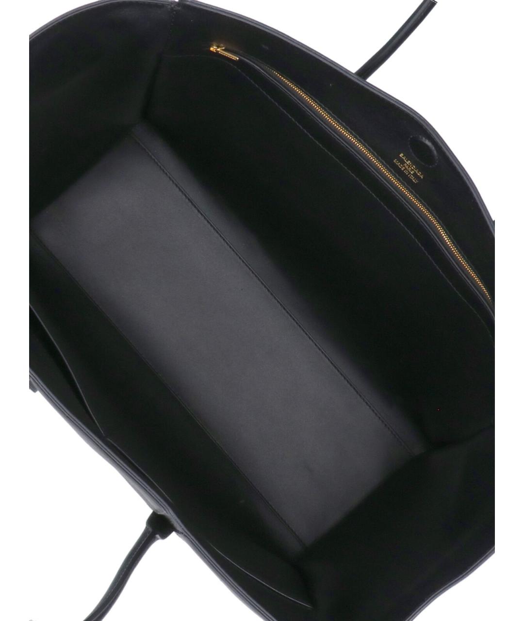 BALENCIAGA Черная кожаная сумка тоут, фото 4