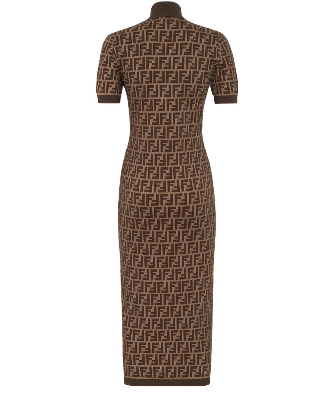 FENDI Коричневое хлопковое повседневное платье, фото 3