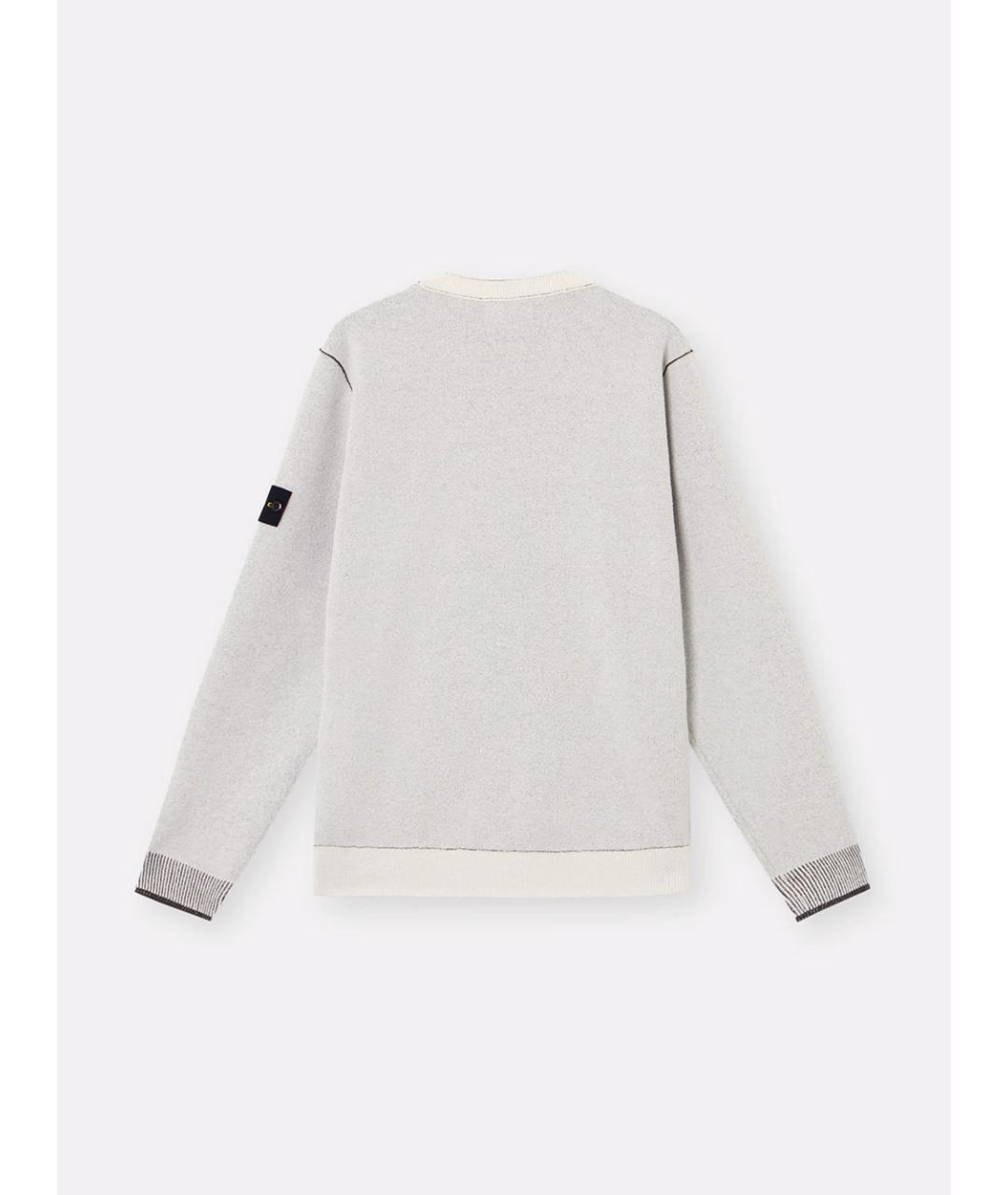 STONE ISLAND Белый хлопковый джемпер / свитер, фото 7
