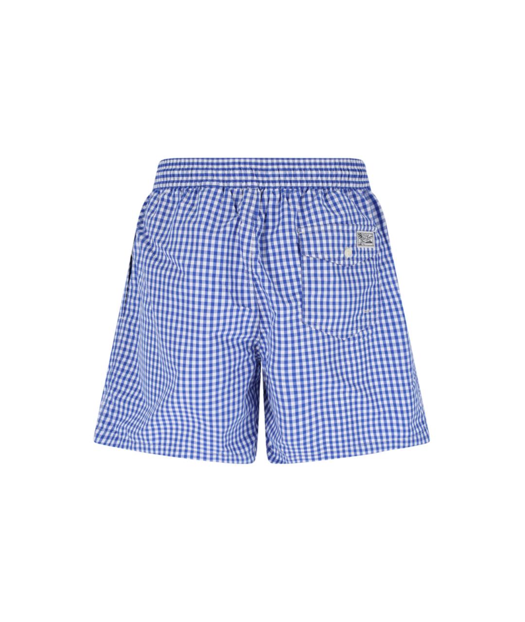 POLO RALPH LAUREN Синие полиэстеровые плавки, фото 2