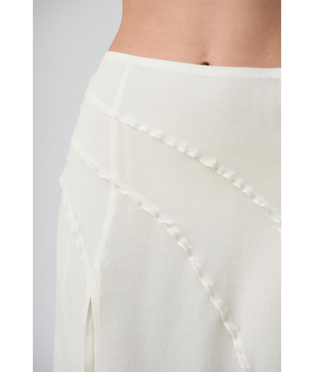 CULT GAIA Белая вискозная юбка миди, фото 5
