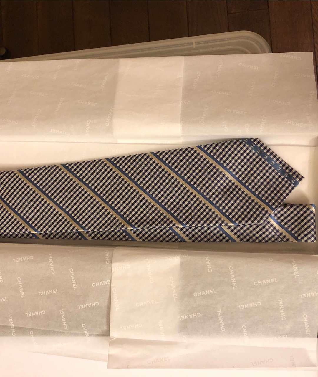 CHANEL PRE-OWNED Серый шелковый галстук, фото 7