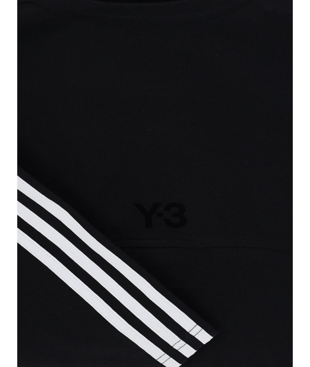 Y-3 Черная хлопковая футболка, фото 3