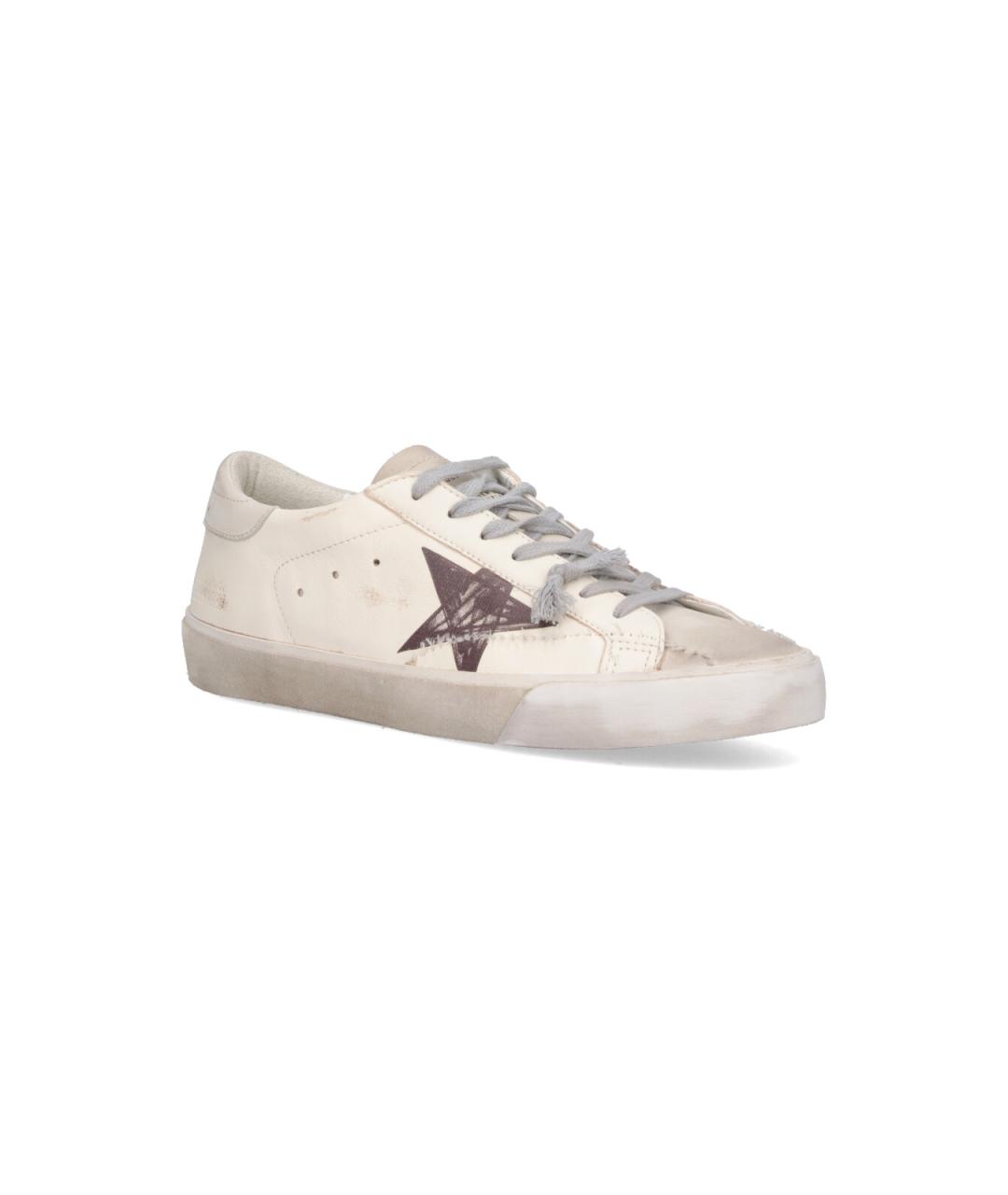 GOLDEN GOOSE DELUXE BRAND Белые синтетические низкие кроссовки / кеды, фото 2