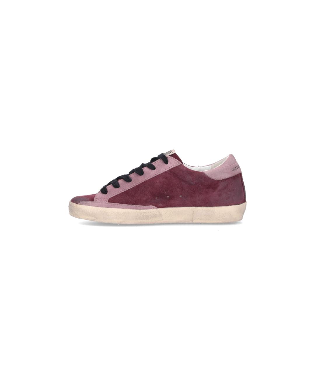 GOLDEN GOOSE DELUXE BRAND Бордовые кожаные кеды, фото 3
