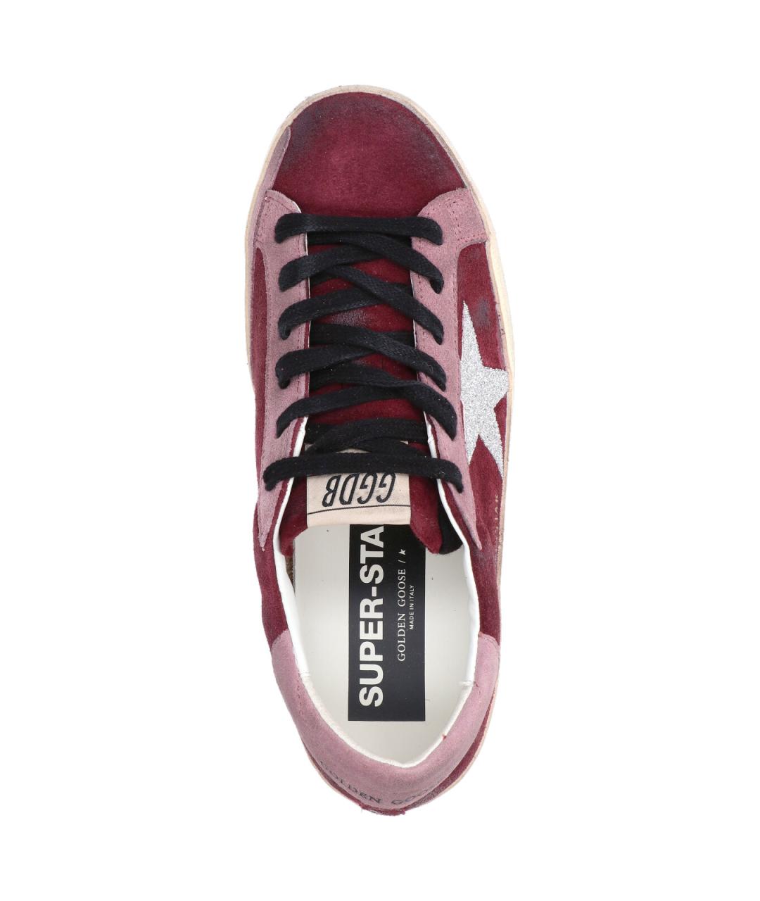 GOLDEN GOOSE DELUXE BRAND Бордовые кожаные кеды, фото 5