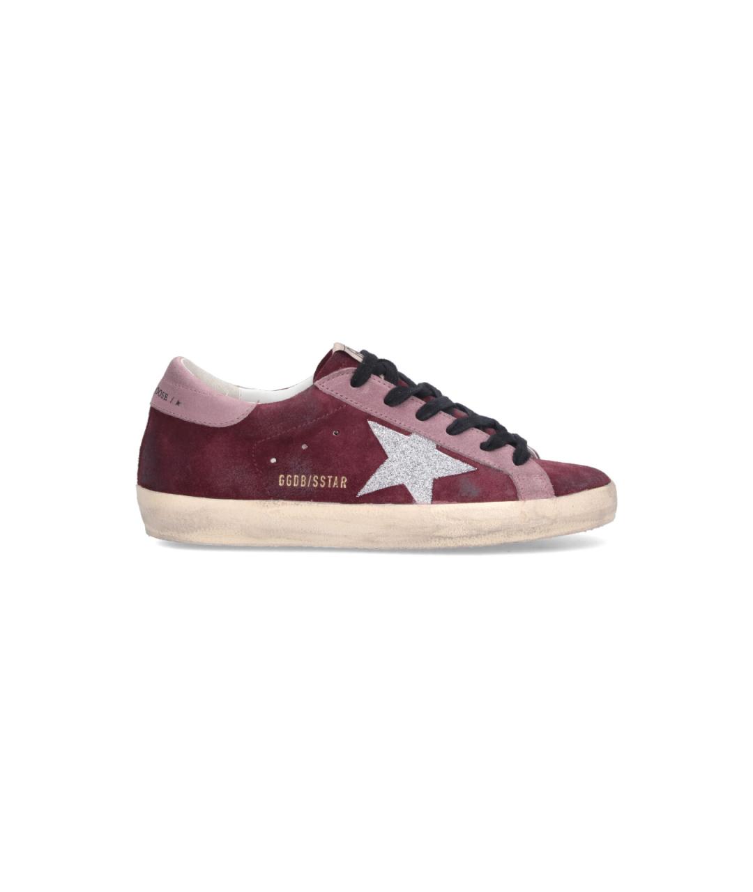 GOLDEN GOOSE DELUXE BRAND Бордовые кожаные кеды, фото 1
