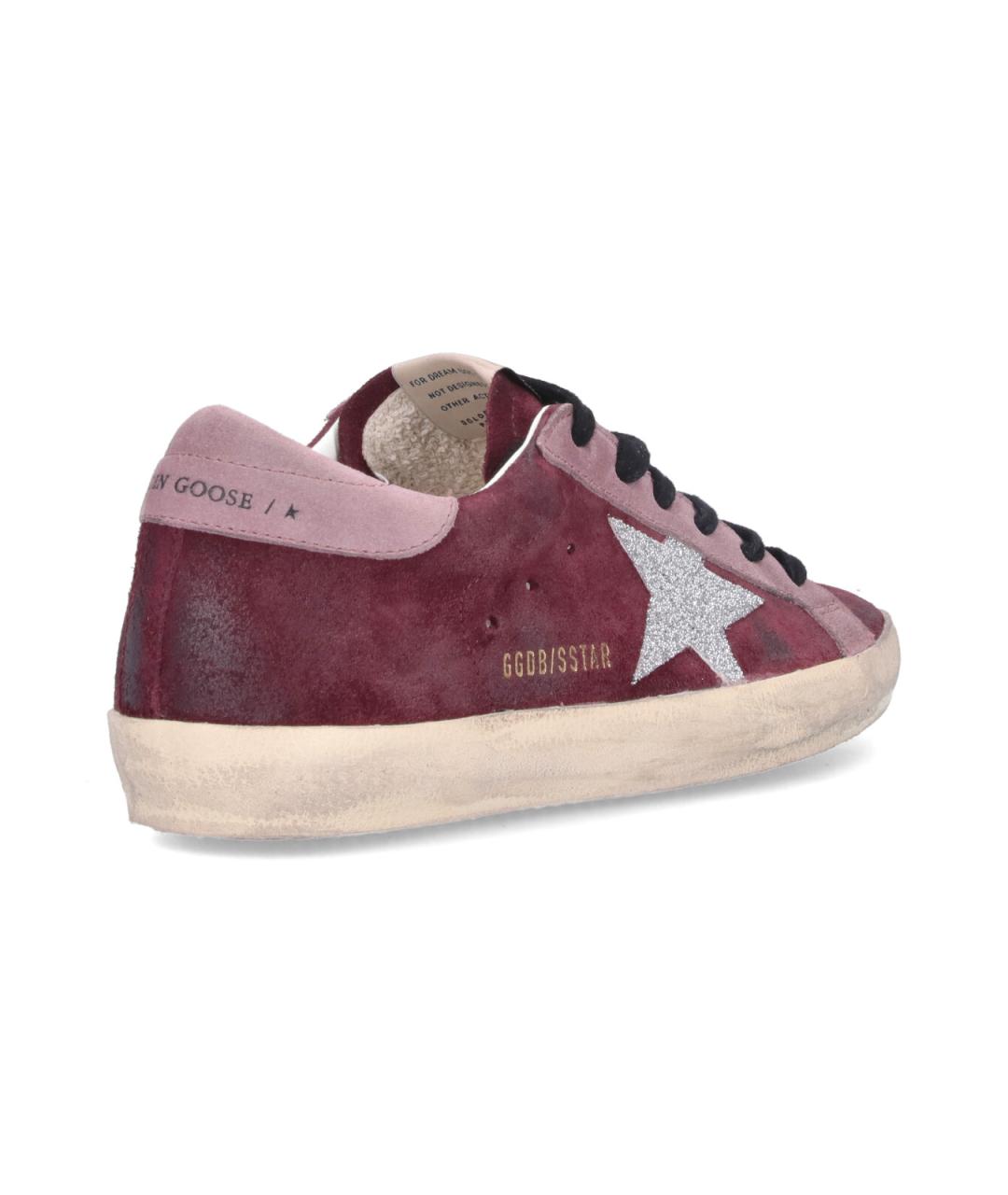 GOLDEN GOOSE DELUXE BRAND Бордовые кожаные кеды, фото 4
