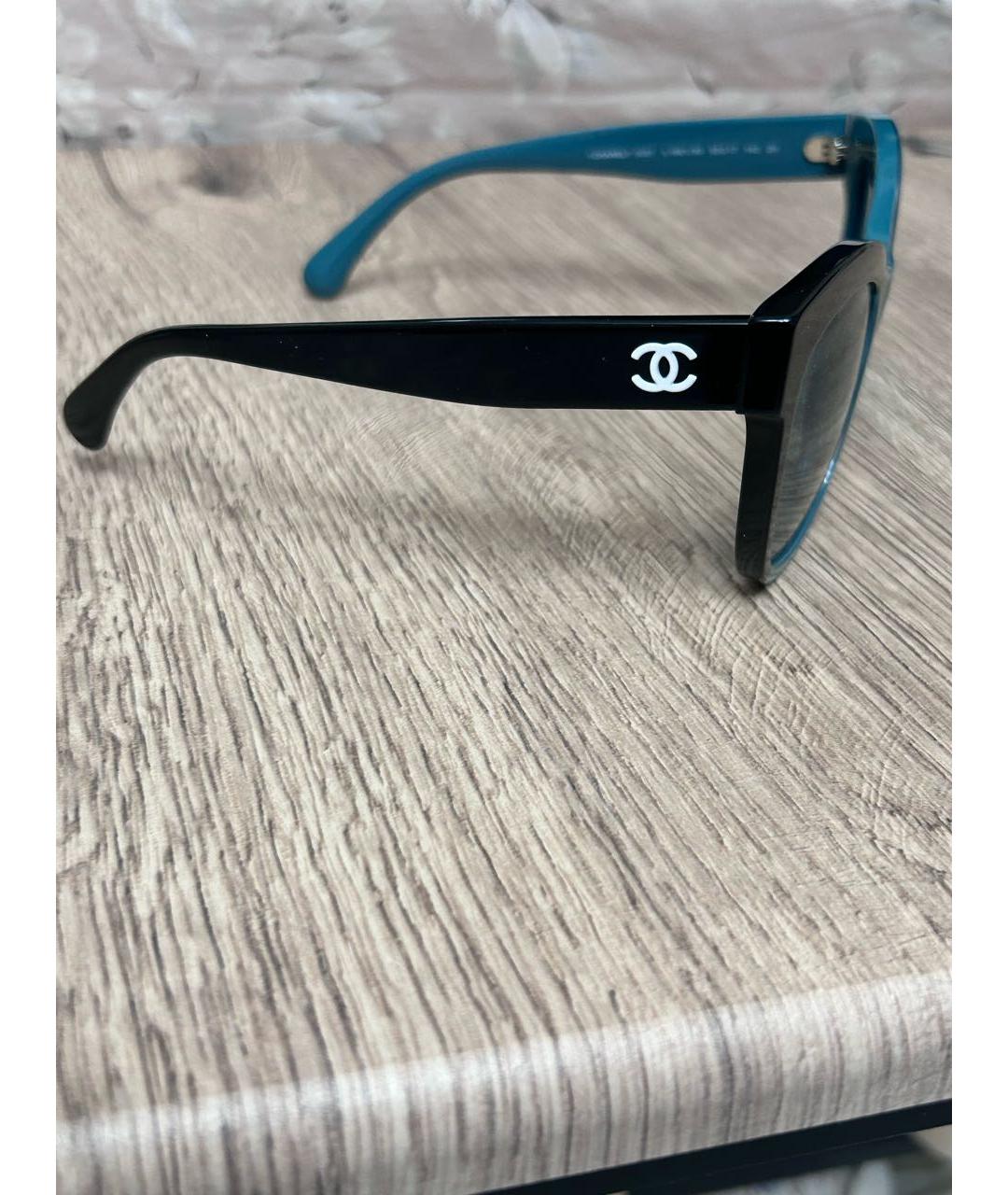 CHANEL Голубые пластиковые солнцезащитные очки, фото 5