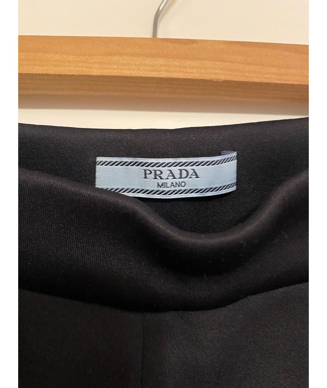 PRADA Черные полиамидовые прямые брюки, фото 3