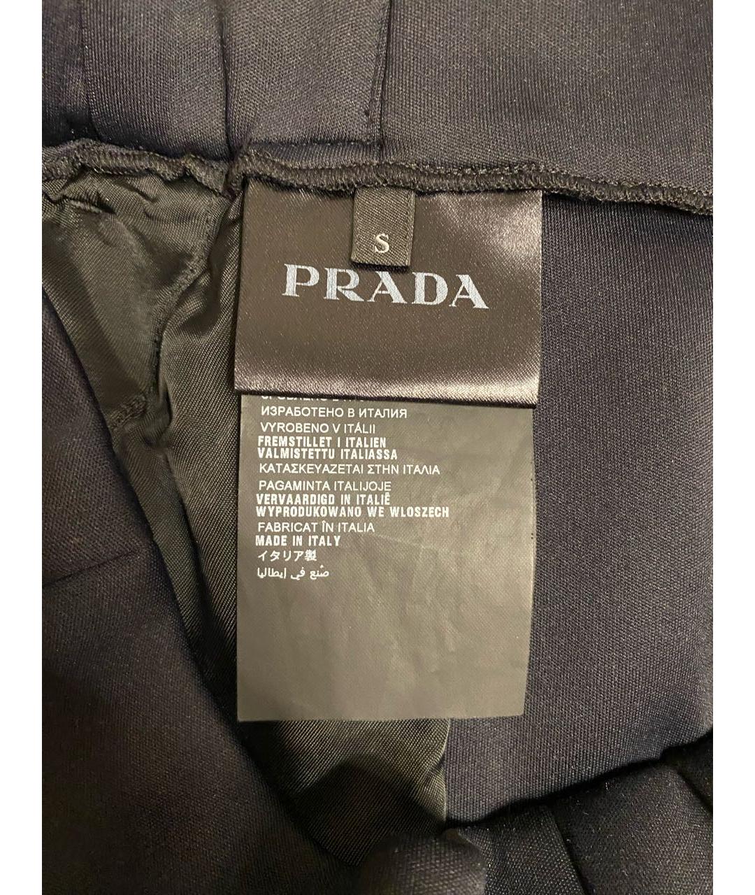 PRADA Черные полиамидовые прямые брюки, фото 4