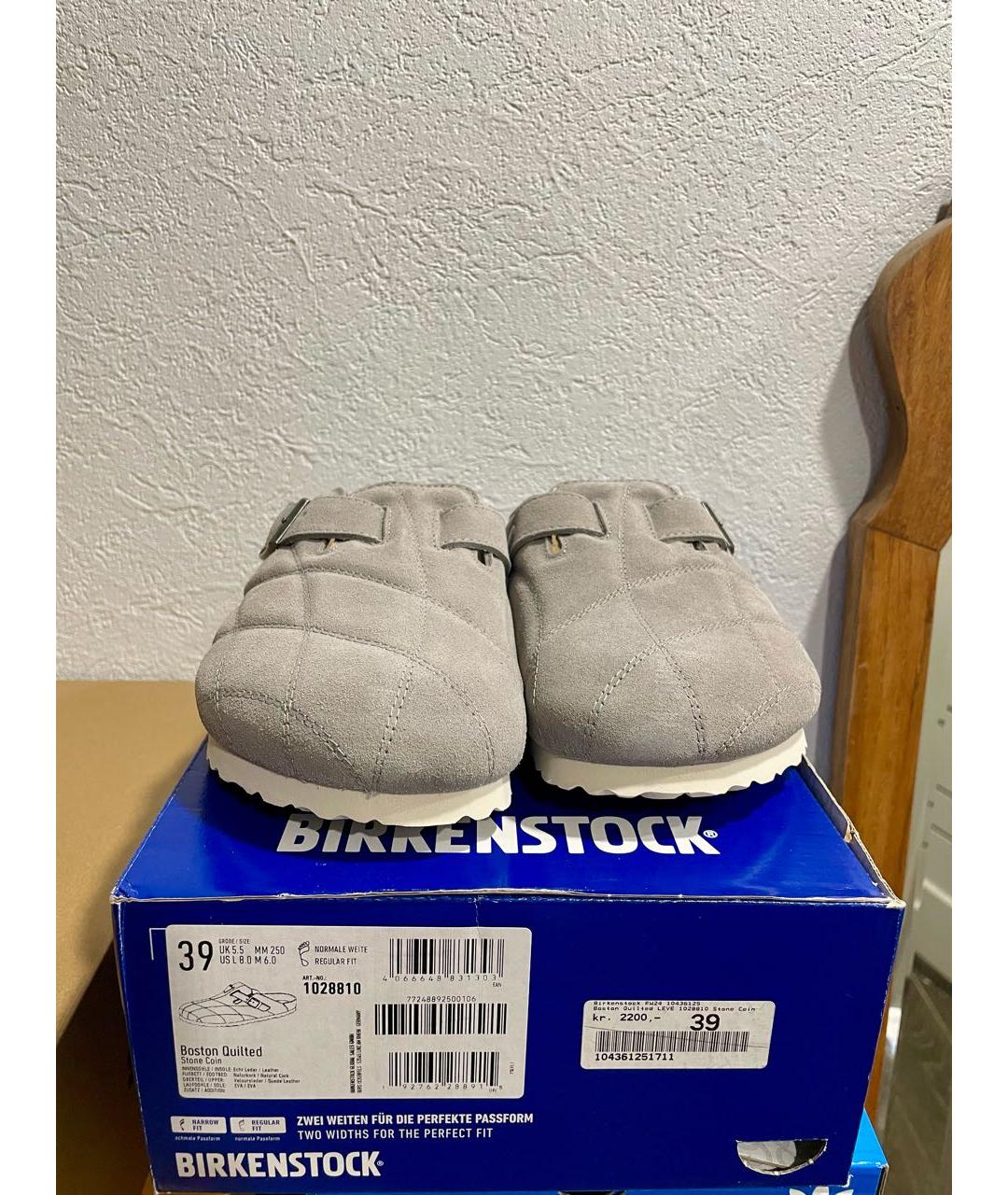 BIRKENSTOCK Серые замшевые сабо, фото 3