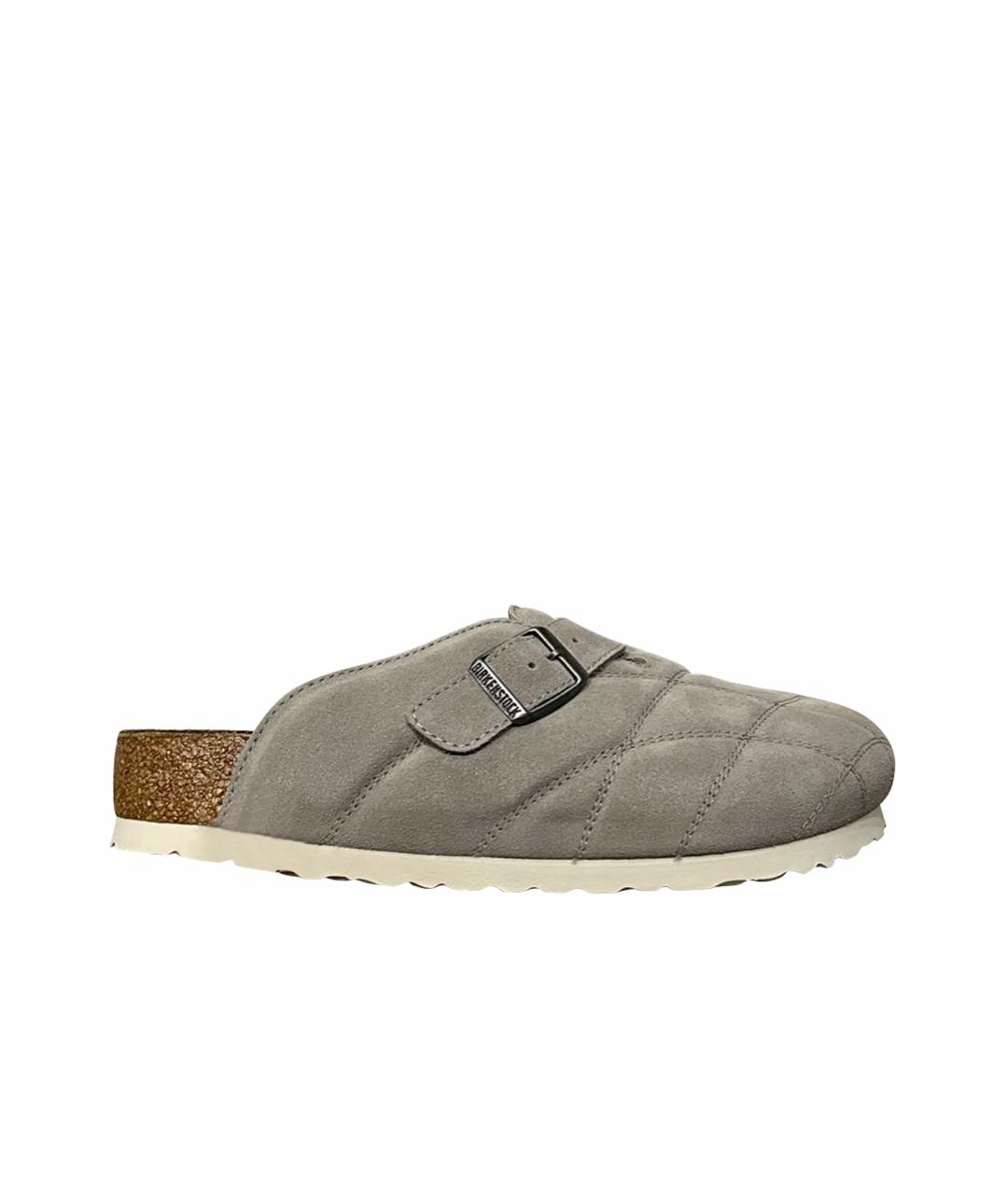 BIRKENSTOCK Серые замшевые сабо, фото 1