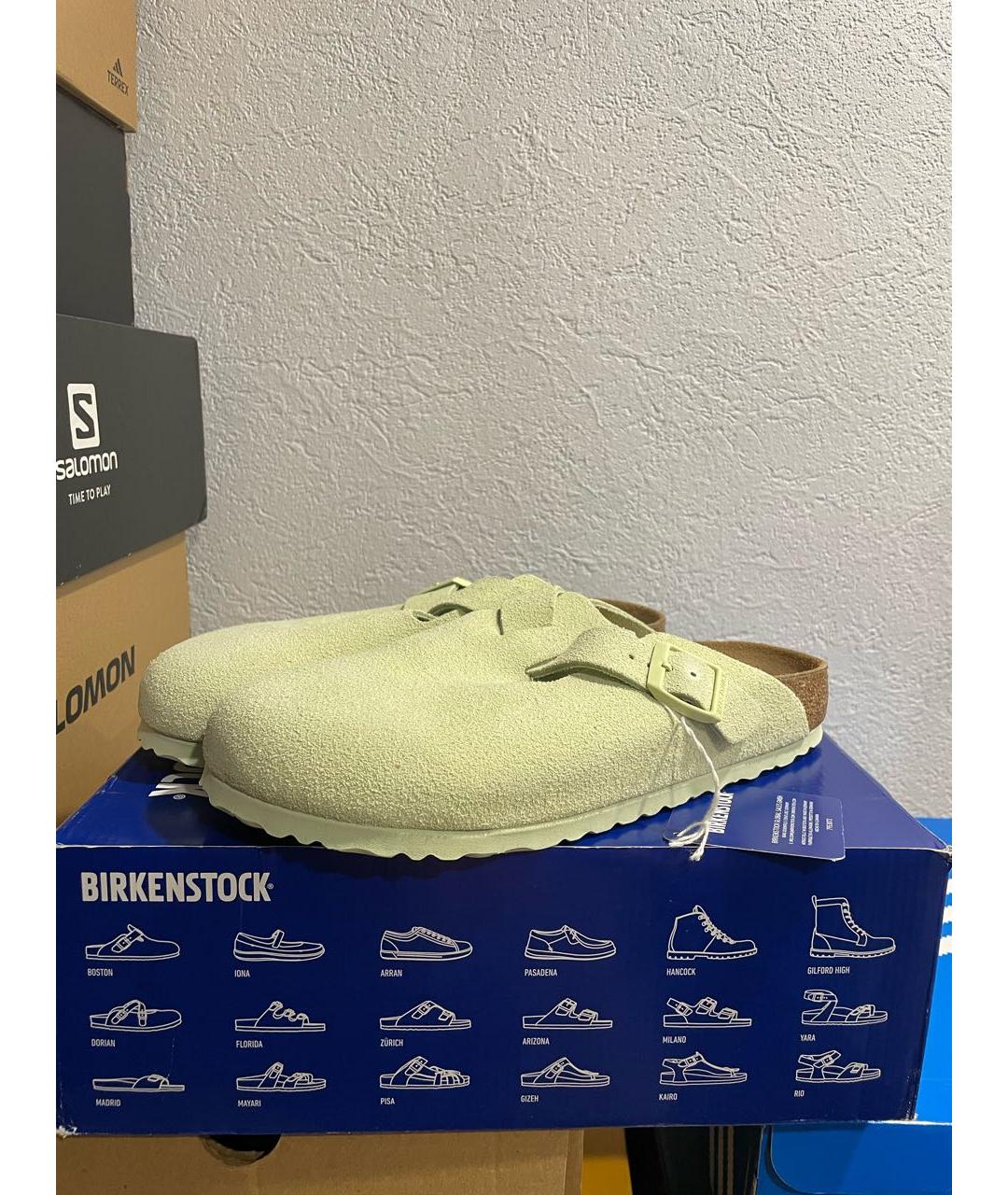 BIRKENSTOCK Желтые замшевые сабо, фото 2