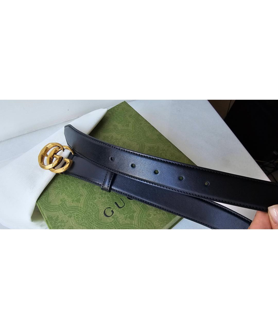 GUCCI Черный кожаный ремень, фото 7