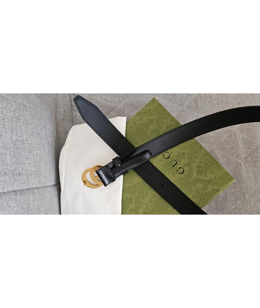 GUCCI Черный кожаный ремень, фото 4