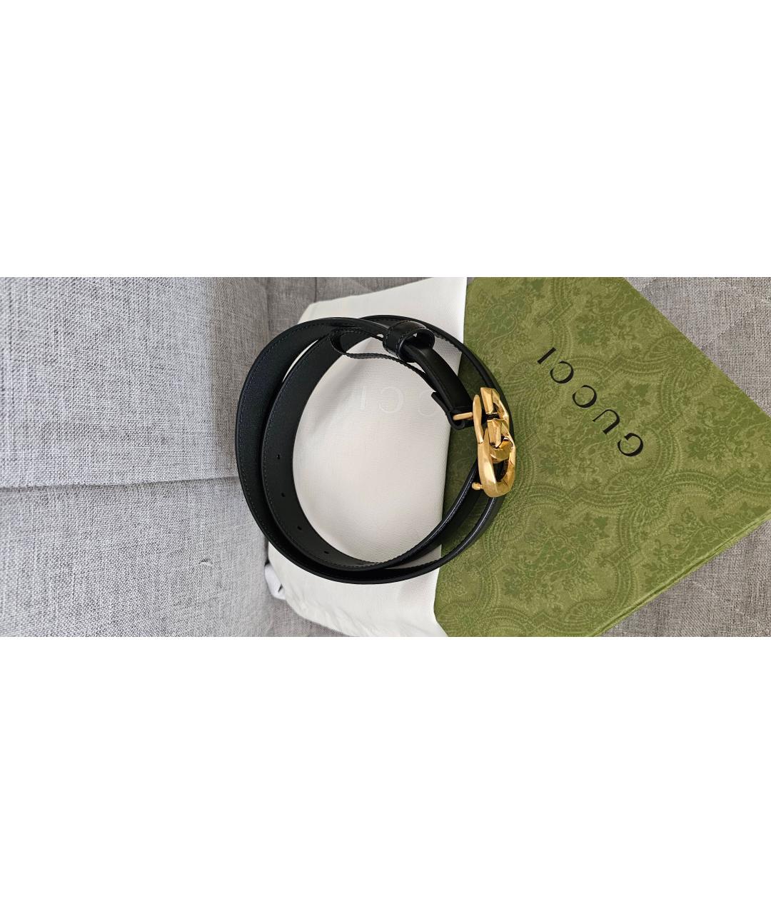 GUCCI Черный кожаный ремень, фото 6