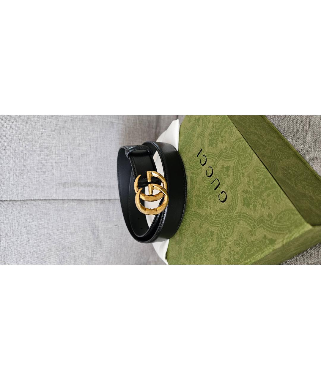 GUCCI Черный кожаный ремень, фото 9