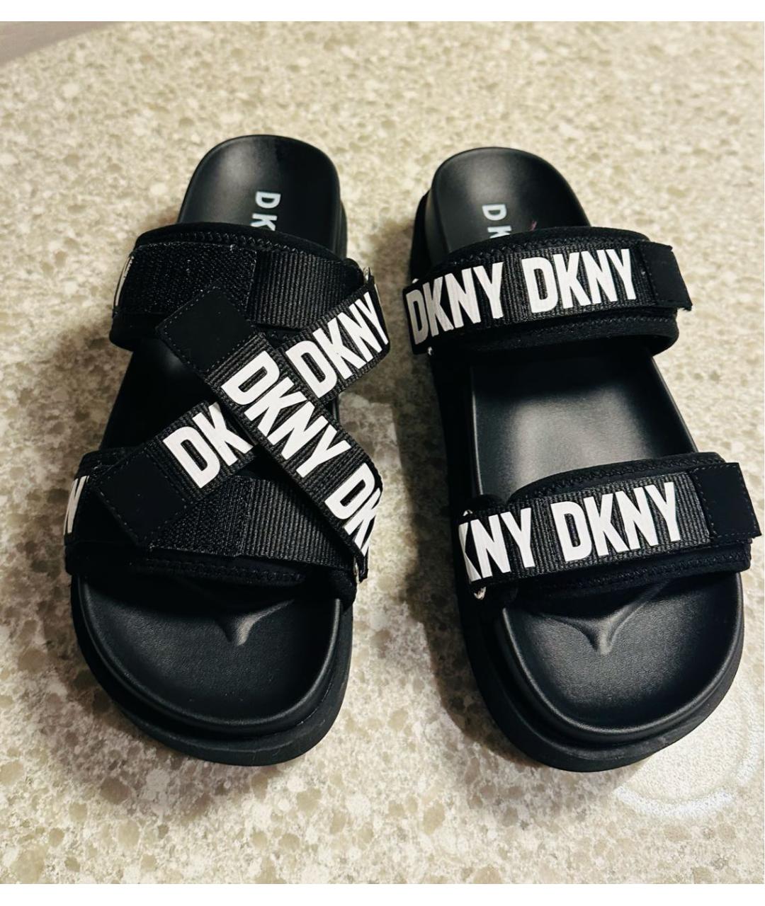 DKNY Черные шлепанцы, фото 3