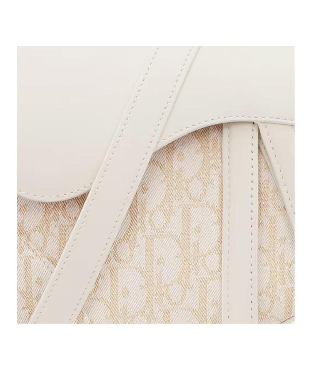 CHRISTIAN DIOR Белая кожаная сумка через плечо, фото 6