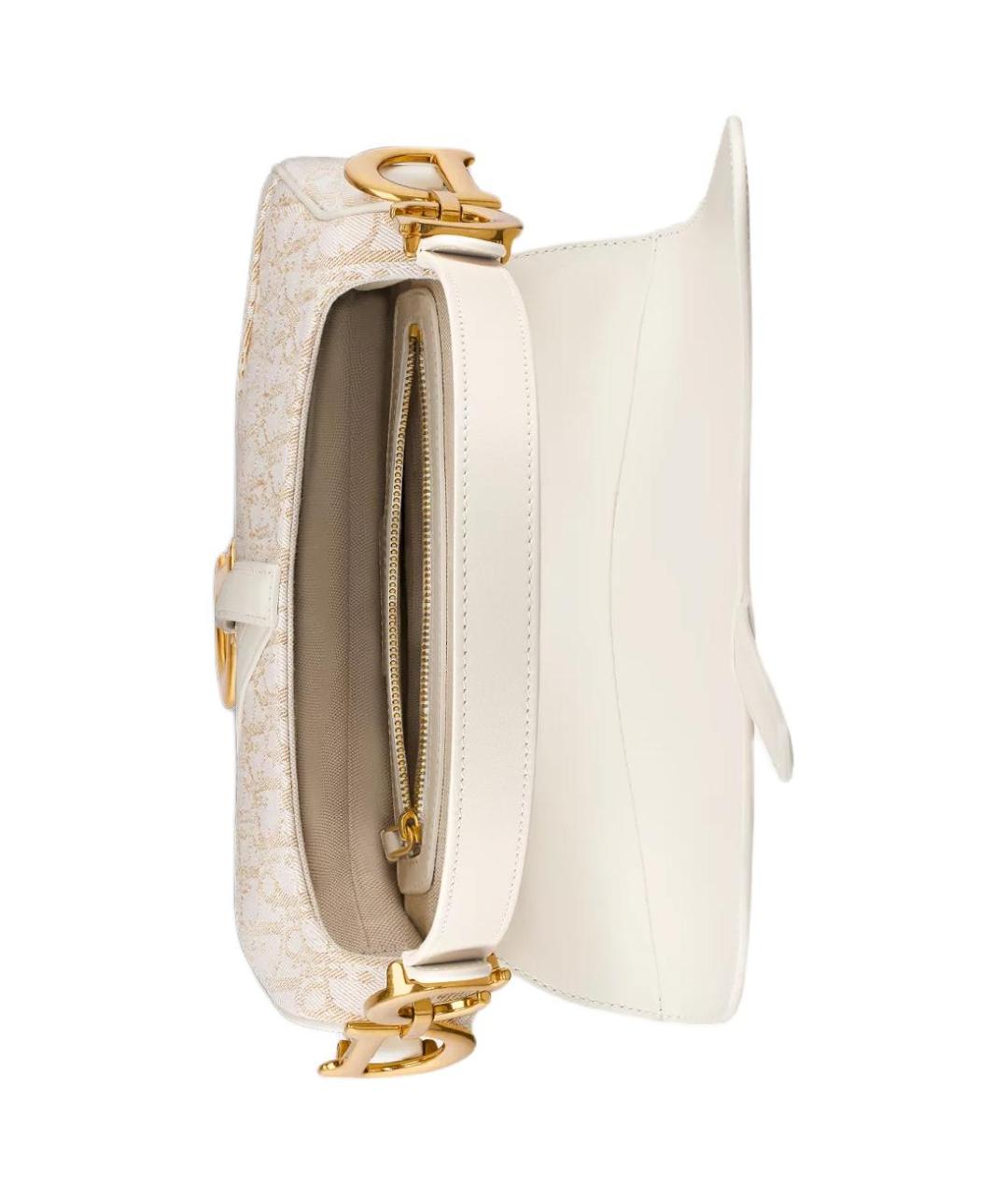 CHRISTIAN DIOR Белая кожаная сумка через плечо, фото 5