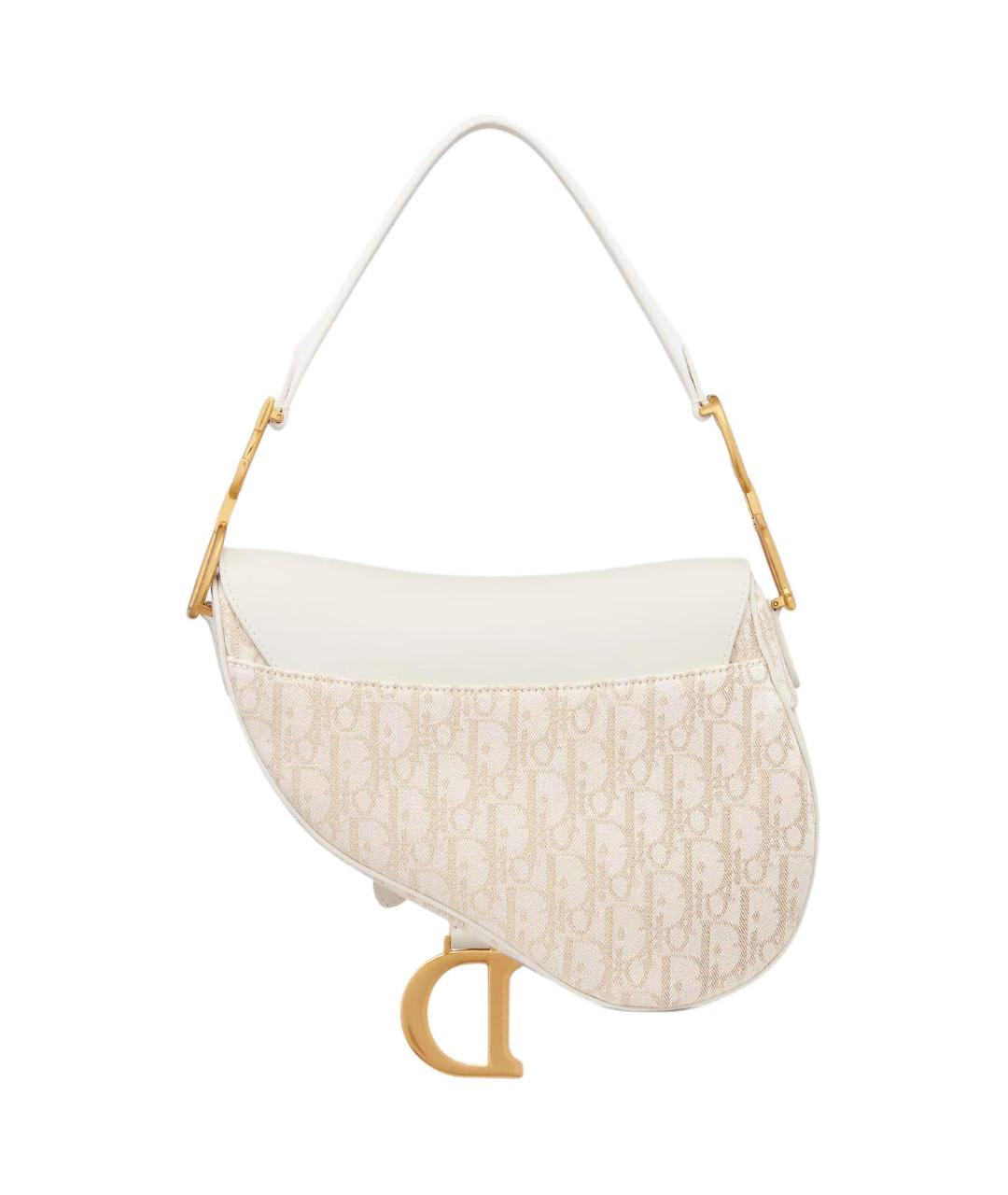 CHRISTIAN DIOR Белая кожаная сумка через плечо, фото 4