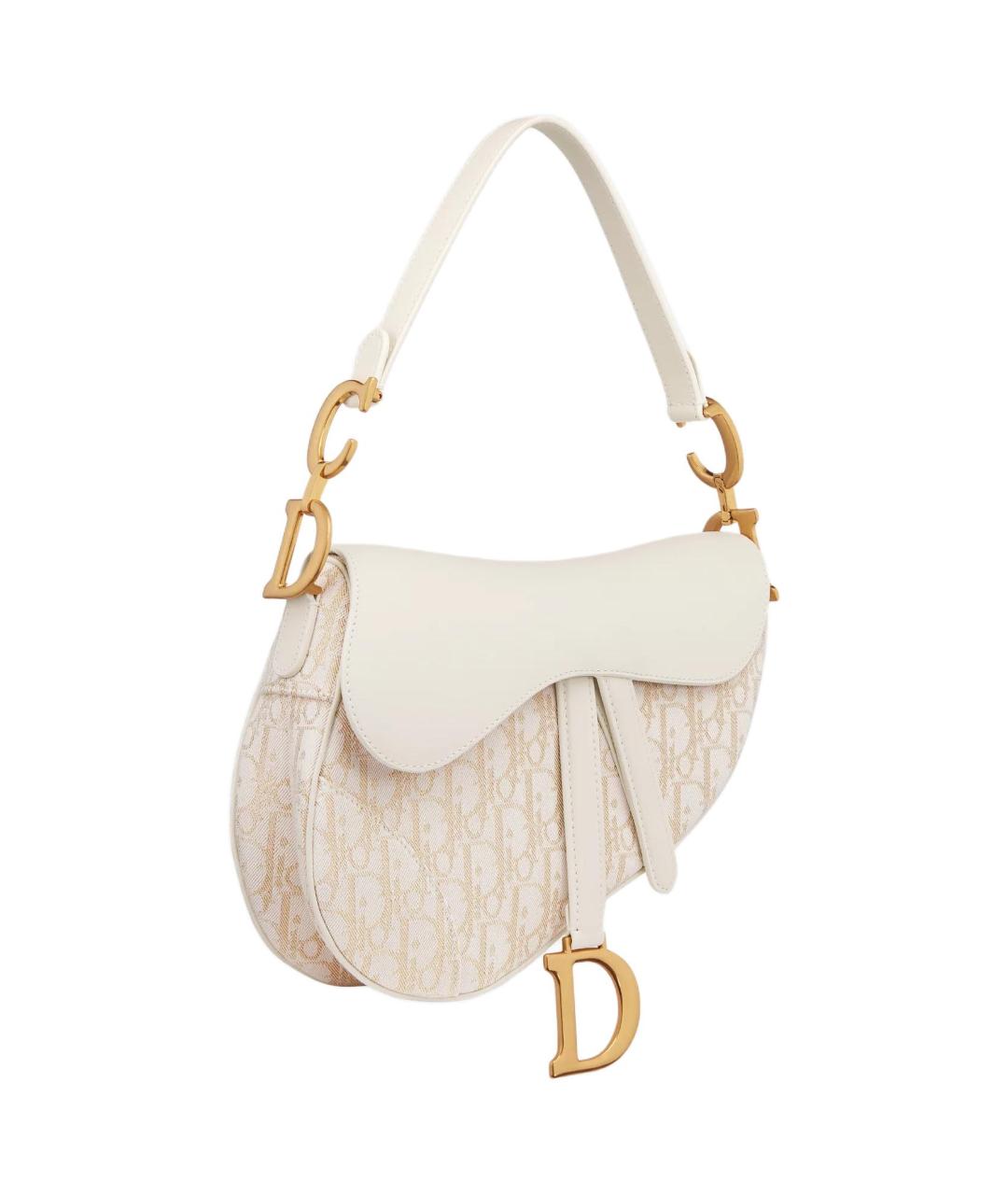 CHRISTIAN DIOR Белая кожаная сумка через плечо, фото 2