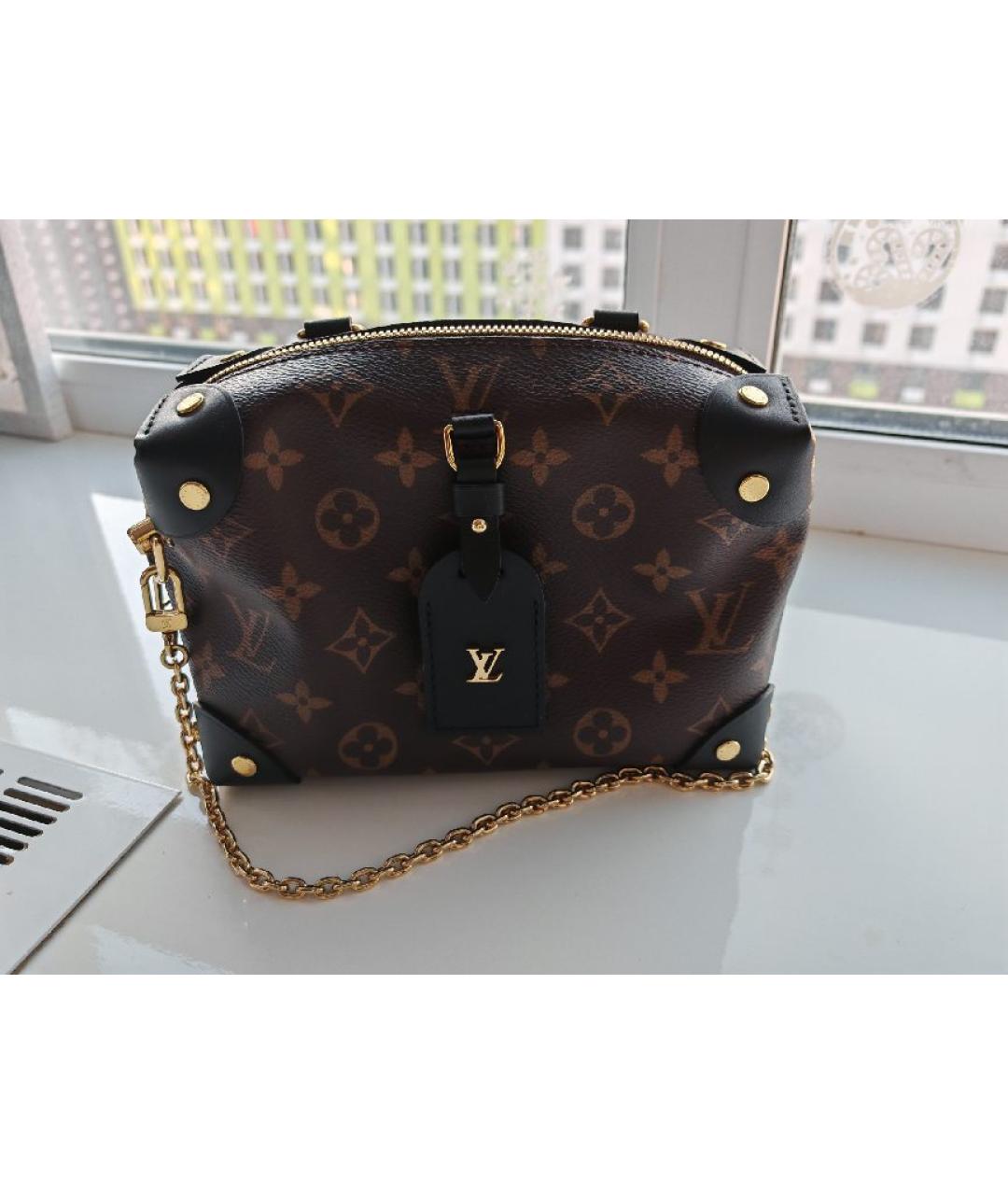 LOUIS VUITTON Коричневая кожаная сумка через плечо, фото 6