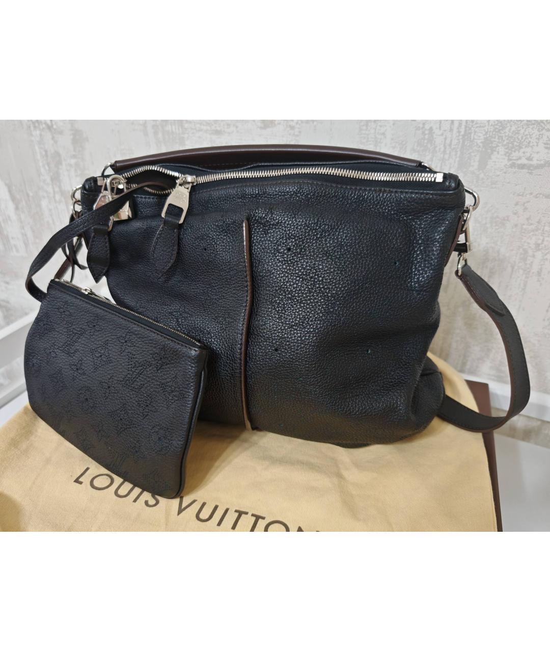 LOUIS VUITTON Черная кожаная сумка через плечо, фото 8