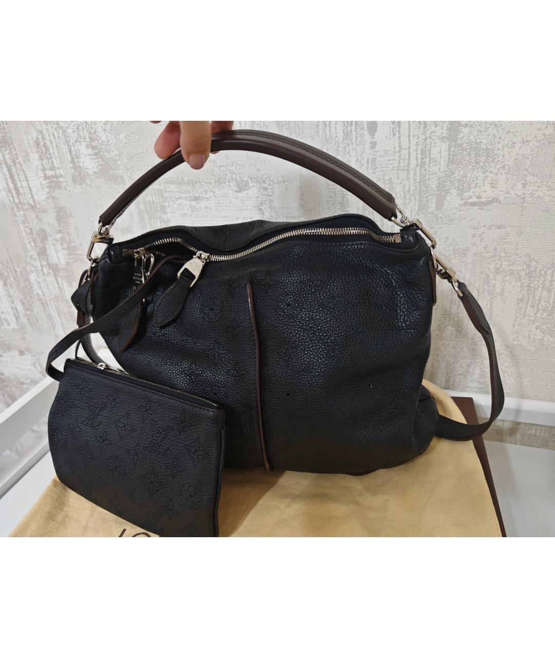 LOUIS VUITTON Черная кожаная сумка через плечо, фото 2