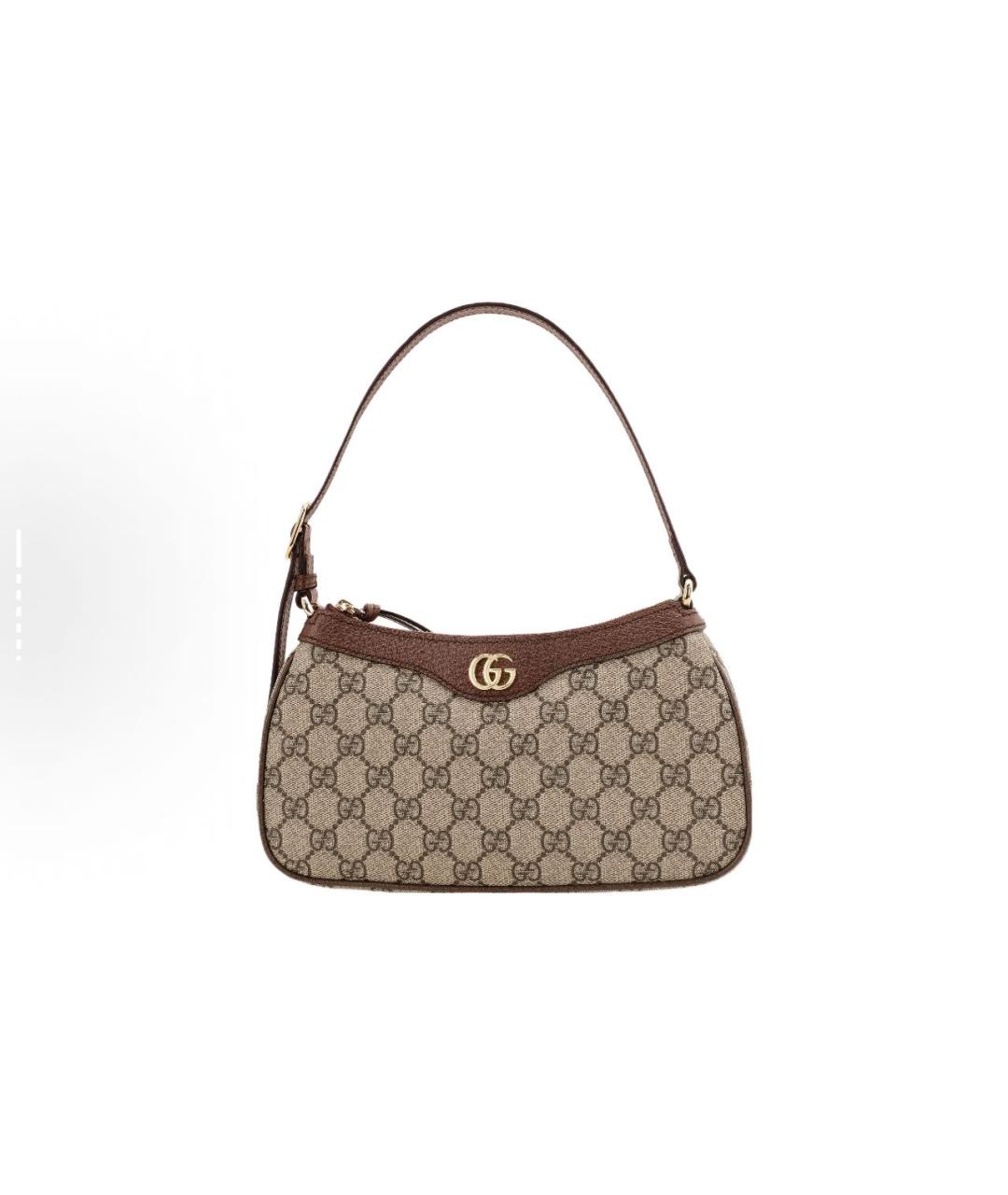GUCCI Бежевая кожаная сумка с короткими ручками, фото 1