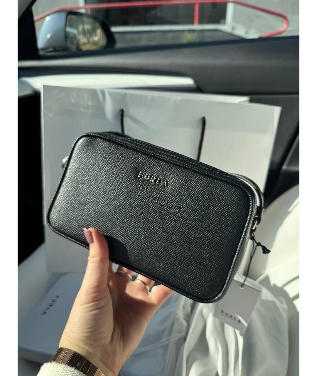 FURLA Черная кожаная сумка через плечо, фото 2